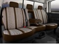 Picture of Fia Wrangler Custom Seat Cover - Saddle Blanket - Brown - Front - Split Seat 40/60 - Adj. Headrest - Armrest/Storage - Cushion Hump Under Armrest
