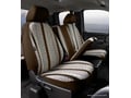 Picture of Fia Wrangler Custom Seat Cover - Saddle Blanket - Brown - Front - Split Seat 40/20/40 - Adj. Headrests - Armrest/Storage - Cushion Storage - Extended Crew Cab