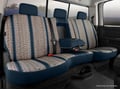 Picture of Fia Wrangler Custom Seat Cover - Saddle Blanket - Navy - Front - Split Seat 40/60 - Armrest/Storage - Cushion Has Hump Under Armrest